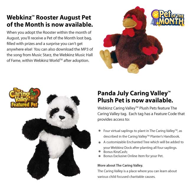 Newest Pet of the Month and Caring Valley Plush Pets are Now Available