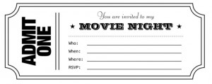 Movie Night Party Invitations WKN: Webkinz Newz