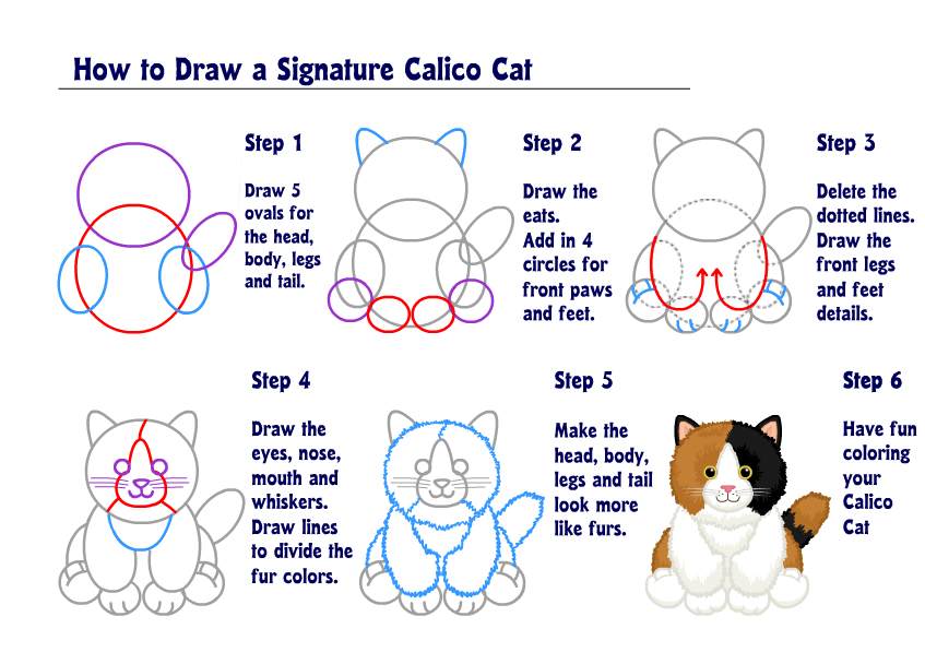 How to Draw a Signature Calico Cat! | WKN: Webkinz Newz