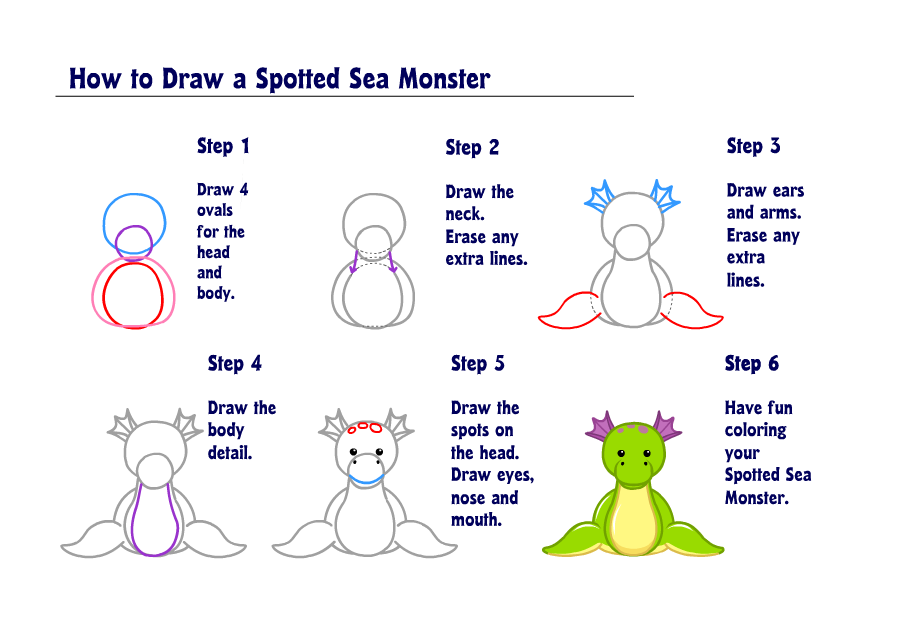 how to draw a sea monster