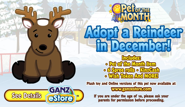 Webkinz Interactive  Pet From Ganz Reindeer 