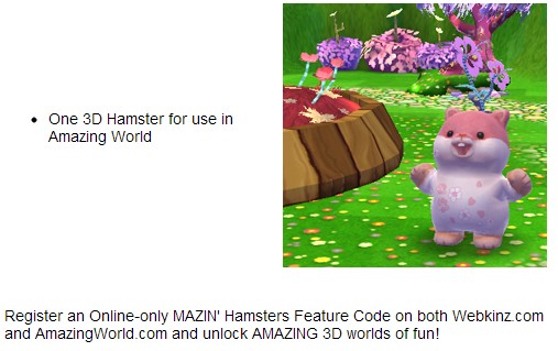 Ganz Webkinz Mazin' Hamsters First Edition with Unlocked Feature Code Collectors 