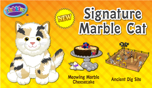 Webkinz Signature Marble Cat NO CODE 1 Ganz Plush Cat READ DESC! 