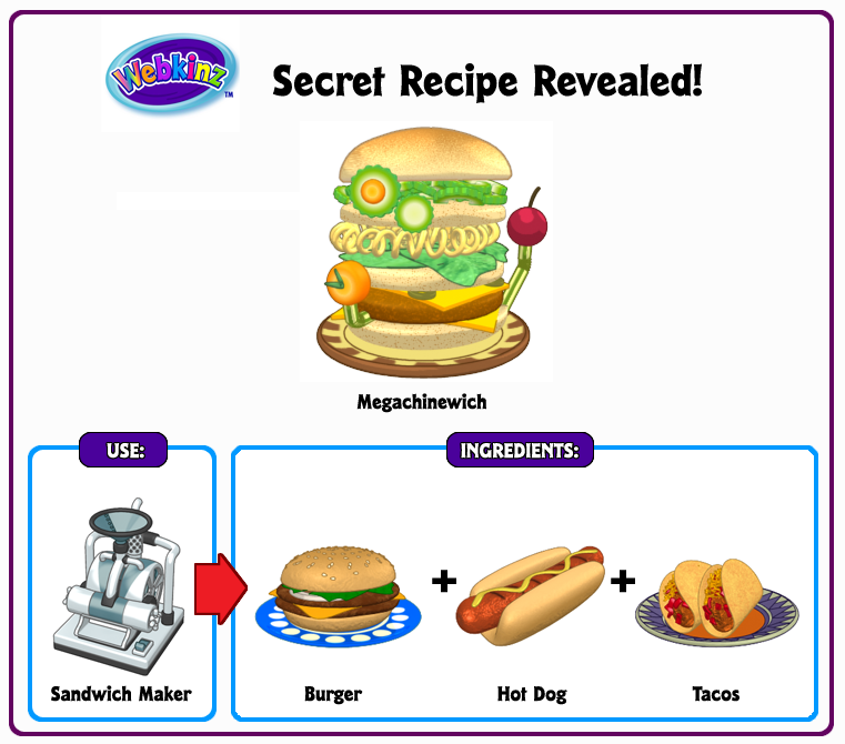 Megachinewich: Secret Recipe Revealed! | WKN: Webkinz Newz