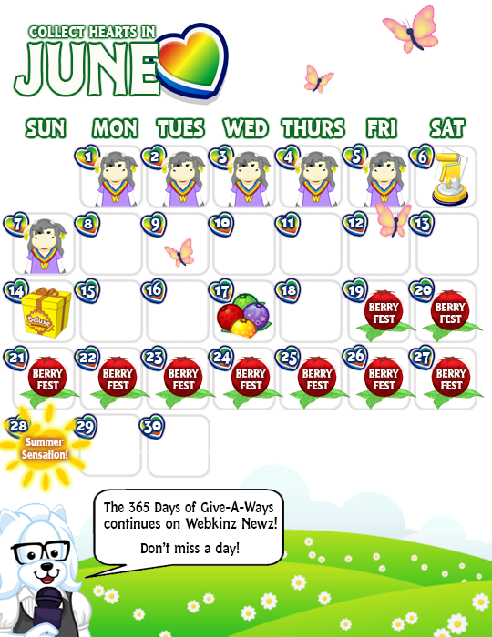 June Events Calendar WKN Webkinz Newz