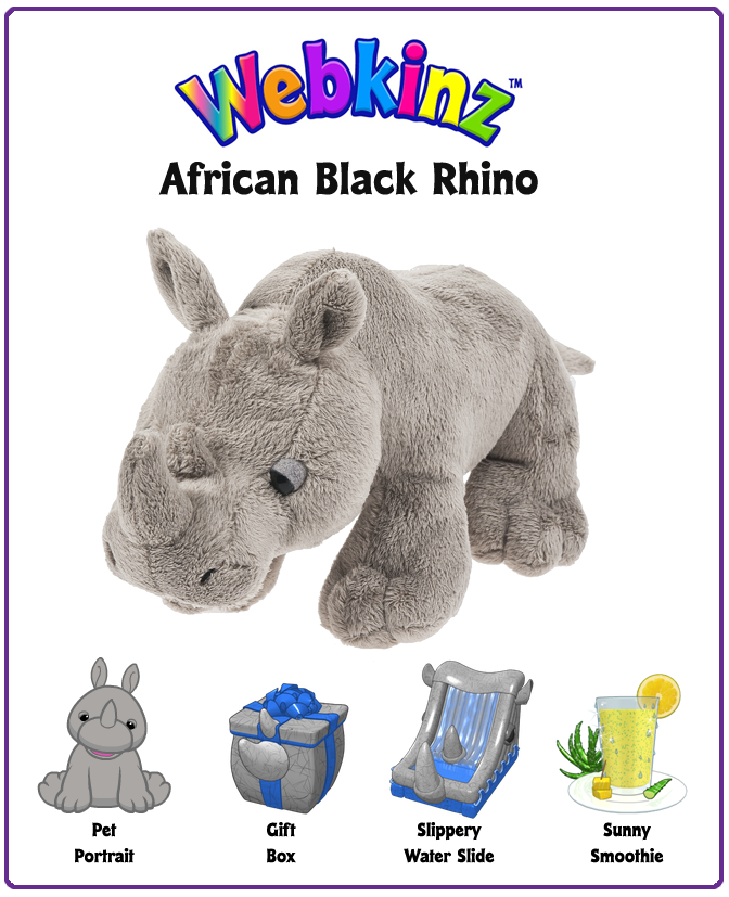 Webkinz Endangered Black African Rhinoceros for sale online 