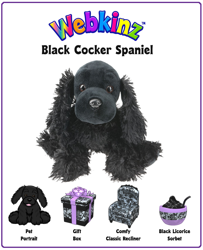 black cocker spaniel stuffed animal
