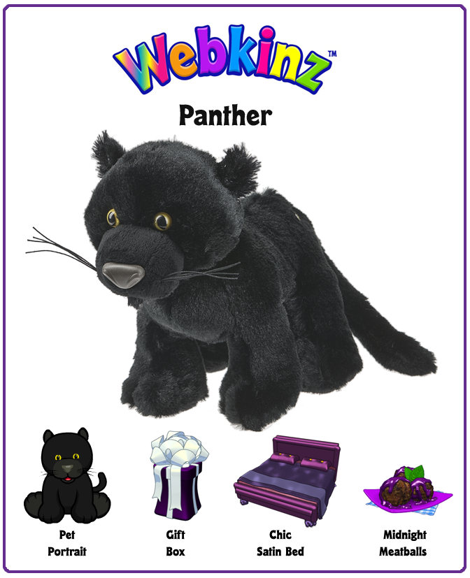 Webkinz Black Panther New w Sealed Tag with Code NWT  Great Gift HM216 NWT 