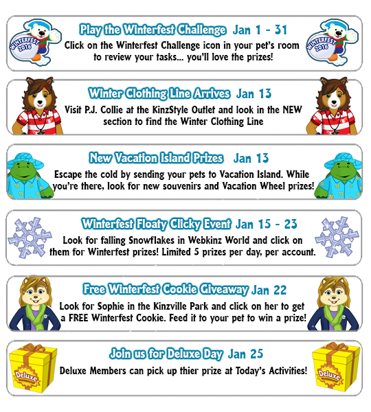 January Events Calendar WKN Webkinz Newz