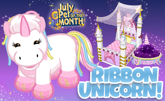 Adopt A Ribbon Unicorn In July Wkn Webkinz Newz