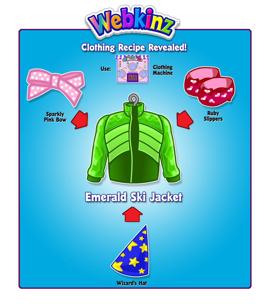 Emerald Ski Jacket: Secret Clothing Recipe Revealed! | WKN: Webkinz Newz