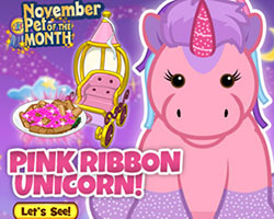 pink ribbon unicorn webkinz