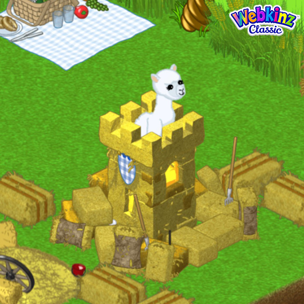 Webkinz Kinz Cottage, Barley Stalks, Hay Bale Fort