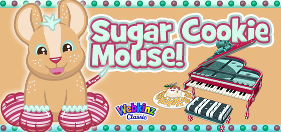 The Sugar Cookie Mouse arrives in Webkinz World December 1, 2022!
