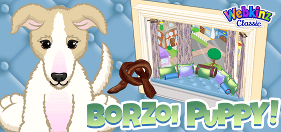 The Borzoi Puppy has arrived in Webkinz World!