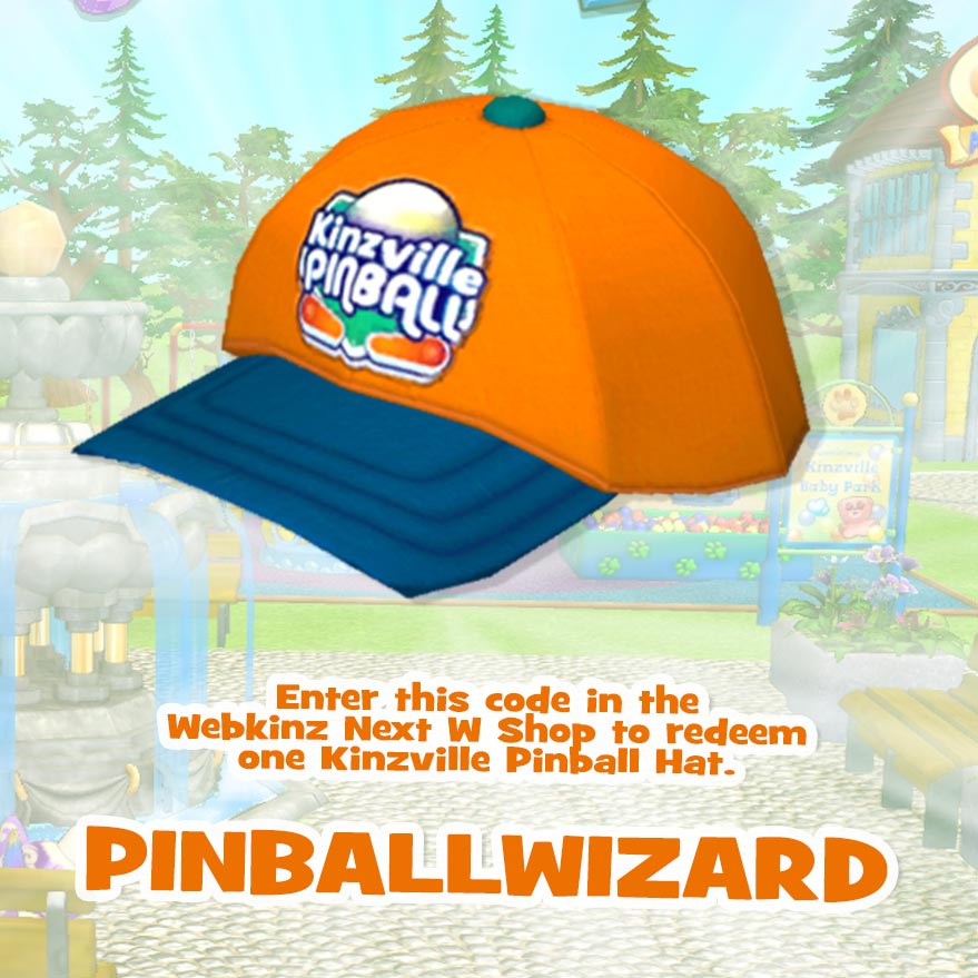 Free Code for a Kinzville Pinball Hat | WKN: Webkinz Newz