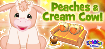 The Peaches and Cream Cow has arrived in Webkinz World!