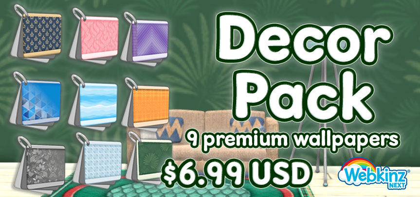 Check out the Decor Pack in Webkinz Next