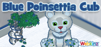 The Blue Poinsettia Cub arrives in Webkinz World December 1, 2025!