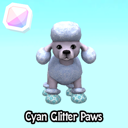 common-Cyan Glitter Paws