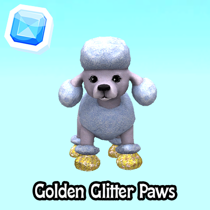 rare-Golden Glitter Paws