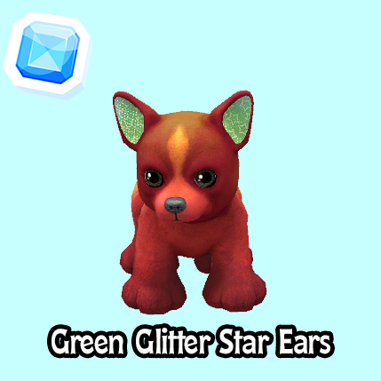 rare-Green Glitter Star Ears