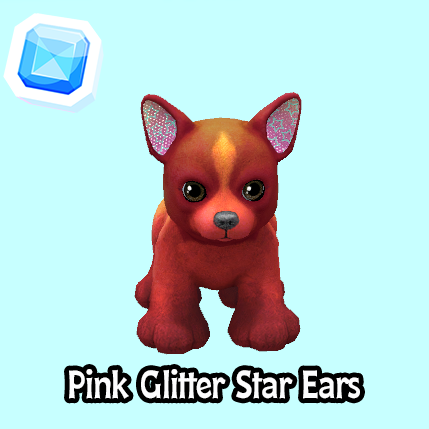 rare-Pink Glitter Star Ears