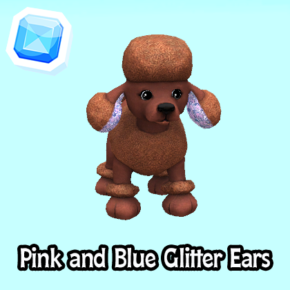 rare-Pink and Blue Glitter Ears