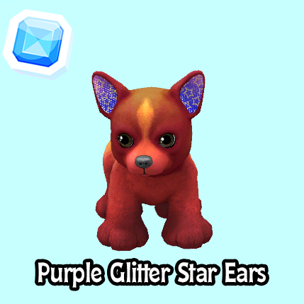 rare-Purple Glitter Star Ears