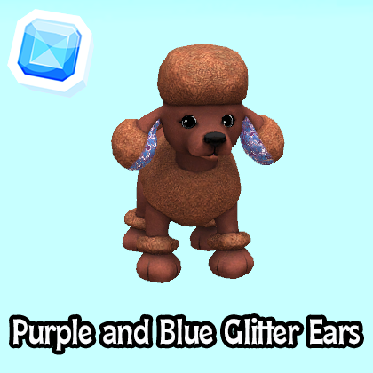 rare-Purple and Blue Glitter Ears