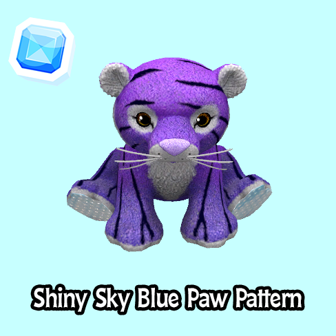 rare-Shiny Sky Blue Paw Pattern