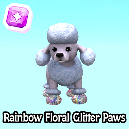 superrare-Rainbow Floral Glitter Paws