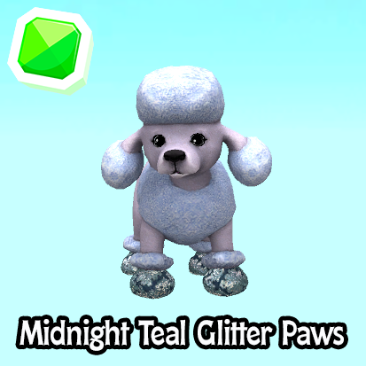 uncommon-Midnight Teal Glitter Paws