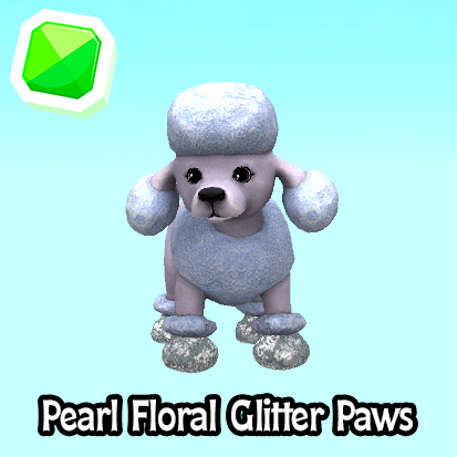 uncommon-Pearl Floral Glitter Paws