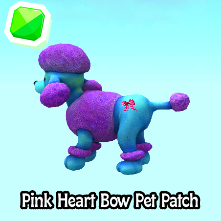 uncommon-Pink Heart Bow Pet Patch