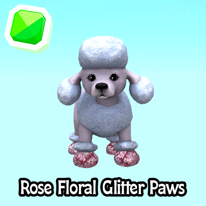 uncommon-Rose Floral Glitter Paws