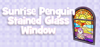 Make every sunrise spectacular with the Sunrise Penguin Stained Glass Window!